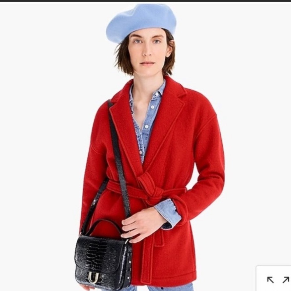 💖NWT J.Crew wrap 100% wool coat MED